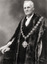 Black and white photo of the Former Bendigo Mayor, John Michelsen in his robes