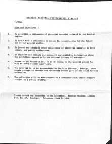 Document - Mike Butcher Collection: Bendigo Regional Photographic Library, 1980