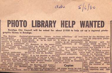 Newspaper - Mike Butcher Collection: Bendigo Regional Photographic Library, 1980