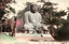 This coloured card shows a large seated Buddha statue surrounded by trees and visitors: On the card is printed “Daibutsu at Kamakura The Japanese translates as “The Great Buddha of Kamakura.”
