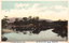 This coloured card shows a landscaped garden lake with pavilions, trees and distant hills: On the card is printed “THE GARDEN GORAKUEN, BIZEN. The Japanese translates as “Kōrakuen Garden, Okayama, Bizen—a famous place in Japan.”