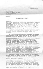 Document - Mike Butcher Collection: Bendigo Regional Photographic Library, 1981
