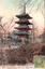 11731.059 This coloured card shows a five-storey pagoda among trees: On the card is printed “(T21) Pagoda in Asakusa Park, Tokyo. The Japanese is printed in the older right-to-left direction. Read normally, 淺草五重塔 translates as “Five-storey Pagoda at Asakusa.”