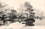 This black-and-white card shows a landscaped park with a pond, trees and visitors. On the card is printed “KENROKU PARK KANAZAWA”. The Japanese is printed from right to left and reads 金澤兼六公園内福壽山, translating as “Fukujū Hill in Kenroku Park, Kanazawa.”