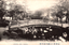 11731.093 This black-and-white card shows an arched wooden bridge over a pond in a landscaped park. On the card is printed “KENROKU, PARK, KANZAWA”. The Japanese is printed from right to left and reads 金澤兼六公園内勅使橋, translating as “Chokushi Bridge in Kenroku Park, Kanazawa.”