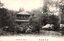 This black-and-white card shows a pavilion beside a pond and trees. On the card is printed “Ginkakn-ji, Kyoto.” and “京都銀閣寺”. The Japanese translates in English as “Ginkaku-ji, Kyoto” or “The Silver Pavilion, Kyoto.”