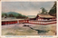 This coloured card shows buildings of Itsukushima Shrine, with the tidal ground in the foreground. On the card is printed “Kagamigaike at Itsukushima Shrine, Aki.” and “安藝嚴島神社鏡ヶ池”. Japanese translation:
安藝嚴島神社鏡ヶ池 — “Kagamigaike (Mirror Pond) at Itsukushima Shrine, Aki.”
安藝 — Aki, using the older form of modern 安芸
嚴島神社 — Itsukushima Shrine
鏡ヶ池 — Kagamigaike, literally “Mirror Pond”