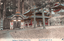 This coloured card shows the shrine buildings and torii of the Toshogu complex at Nikko. On the card is printed “Omiya of Toshogu Temple Nikko.” and “日光東照宮御水屋”. Japanese translation: 日光東照宮御水屋 — “The sacred water pavilion at Nikkō Tōshōgū.”
日光 — Nikkō
東照宮 — Tōshōgū
御水屋 — sacred water pavilion / purification water pavilion
The English “Omiya” does not appear to correspond exactly with the Japanese caption.