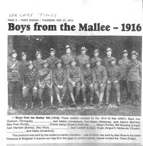 Memorabilia - Jack Lockett Collection: Boys from the Mallee 1916