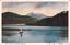 This coloured card shows Mount Fuji beyond a lake, with a small sailboat on the water. On the card is printed “Mt. Fuji from Ashinoko, Hakone.” and “箱根芦ノ湖ノ富士”. Japanese translation: 箱根芦ノ湖ノ富士 — “Mount Fuji from Lake Ashi, Hakone.”