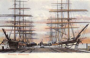 Postcard - Woolships, Williamstown, 1914