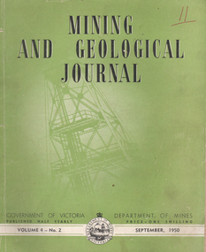 Book - Kairn Collection: Mining & Geological Journal, Department of Mines, Victoria, September 1950