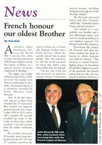Programme - Jack Lockett Collection: Ceremony to Award the French Legion of Honour to Mr John Henry Lockett, 1998
