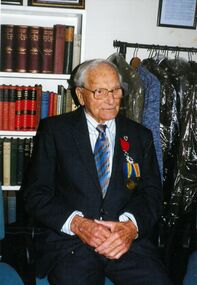 Photograph - Jack Lockett Collection: Jack Lockett at the presentation of French Legion of Honour, 1998