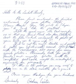 Letter - Jack Lockett Collection: Jack Lockett letters, 2000