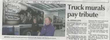 Newspaper - Jack Lockett Collection: Mural honouring war veterans, 2007, 2015