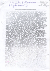 Document - T.J. Connelly Collection: family history, Unknown