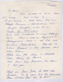 Letter - Garran and Dean Wilkinson: Collection: Two handwritten family correspondence/letters