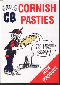 Artwork, other - Garran and Dean Wilkinson: Collection:  Advertisement for Gillies GB Cornish Pasties