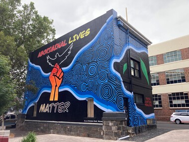 Artwork, other - Mural, Ky-ya Nicholson-Ward, Aboriginal Lives Matter, 2021