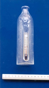 Infant feeding bottle with thermometer, 'Kuwa', Germany, c. 1925