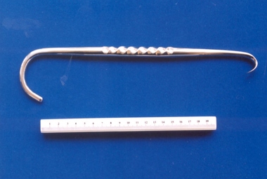 Obstetrical crotchet and blunt hook used by Box Hill Hospital labour ward