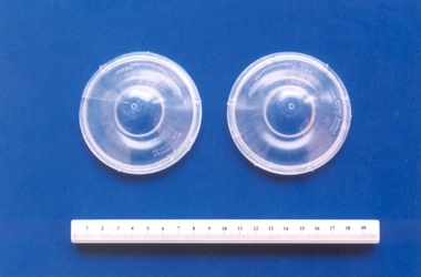 Pair of 'Woolwich' nipple shields associated with Dr Ronald McKenzie Rome, Allenbury
