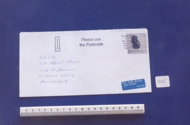 Envelope with commemorative Royal Mail Millenium Special Stamp featuring image of 'Test-tube baby' sculpture by A Gormley, 1999