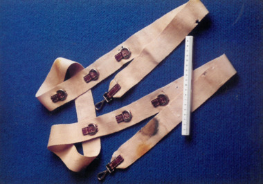Obstetric stirrups used by Dr Mitchell Henry O'Sullivan