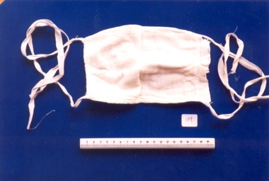 Surgical gauze mask used by Dr Mitchell Henry O'Sullivan