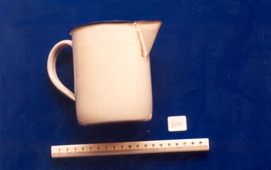 Enamel jug used by Dr Mitchell Henry O'Sullivan