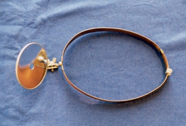 Perves aural reflecting mirror used by Dr Lorna Lloyd-Green