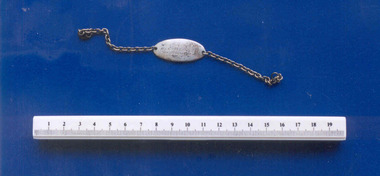 Identification bracelet worn by F J Browne