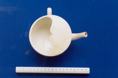 Ceramic feeding cup associated with midwife Mary Howlett, c.1866-1920