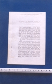 Transcript of lecture given by Frank Forster, "Mrs Howlett and Dr Jenkins: Listerism, and early Midwifery practice in Australia", 14 June 1965