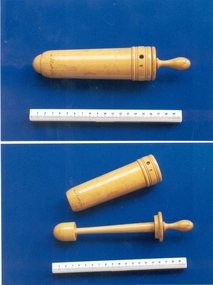 Tool - Wooden vaginal speculum with plug, Henry Galante et Fils, c. late 19th century