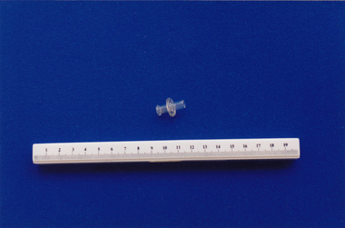 Glass valve associated with midwife Mary Howlett, c. 1866 - 1920