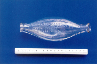 Infant feeding bottle, Mellin's, Mellin's Food, c. 1900 to 1940
