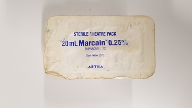Equipment - 20ml Astra Marcain 0.25% theatre pack associated with Dr Lachlan Hardy-Wilson