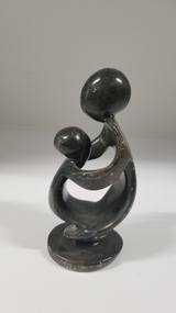 Sculpture - Serpentine stone carving of mother and child