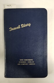 Document - Travel diary used by Dr Margaret Alison Mackie, 1959