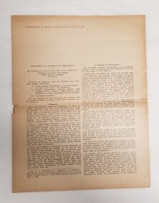 Document - Article, 'Treatment of Toxaemia of Pregnancy' by Dr Margaret Alison Mackie, Treatment of Toxaemia of Pregnancy, 1961