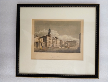 Print - hand coloured aquatint engraving, James Malton (1761 -1803), Lying in Hospital, 1791