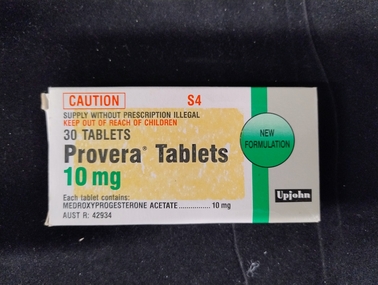 Unknown - Box of Provera medication,  10 mgms, Upjohn, c.1994-1995