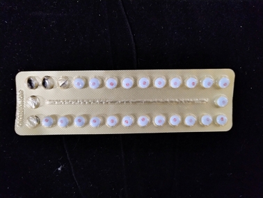 Strip of Progynova medication, Schering, c. 1995