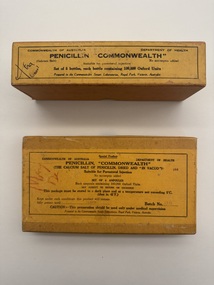Two penicillin boxes, Commonwealth Serum Laboratories, c. 1940s