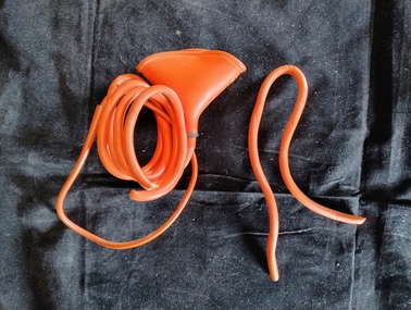 Davol rubber funnel with tubing, Davol