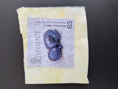 Domestic object - Commemorative United Kingdom stamp featuring image of a sculpture by Antony Gormley, 1999