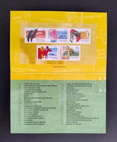 Domestic object - Set of five 'Australian Innovations' postal stamps in cardboard folder, 2004