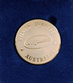 Medal - 'Organon' silver jubilee medal presented to the Royal Australian College of Obstetricians and Gynaecologists, 1992